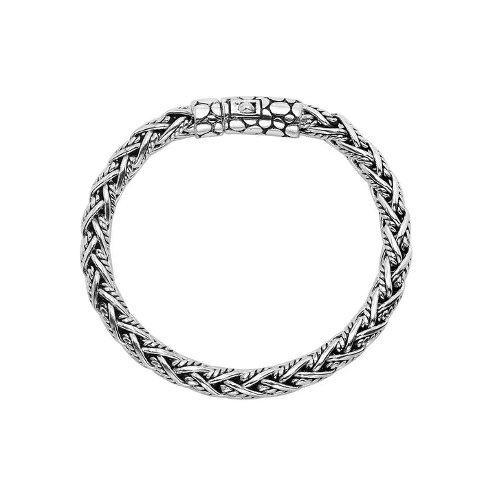 Fish Hook Intertwined Chain Link Bracelet, Sterling Silver, 6MM Fish Hook Intertwined Chain Link Bracelet, Sterling Silver, 6MM