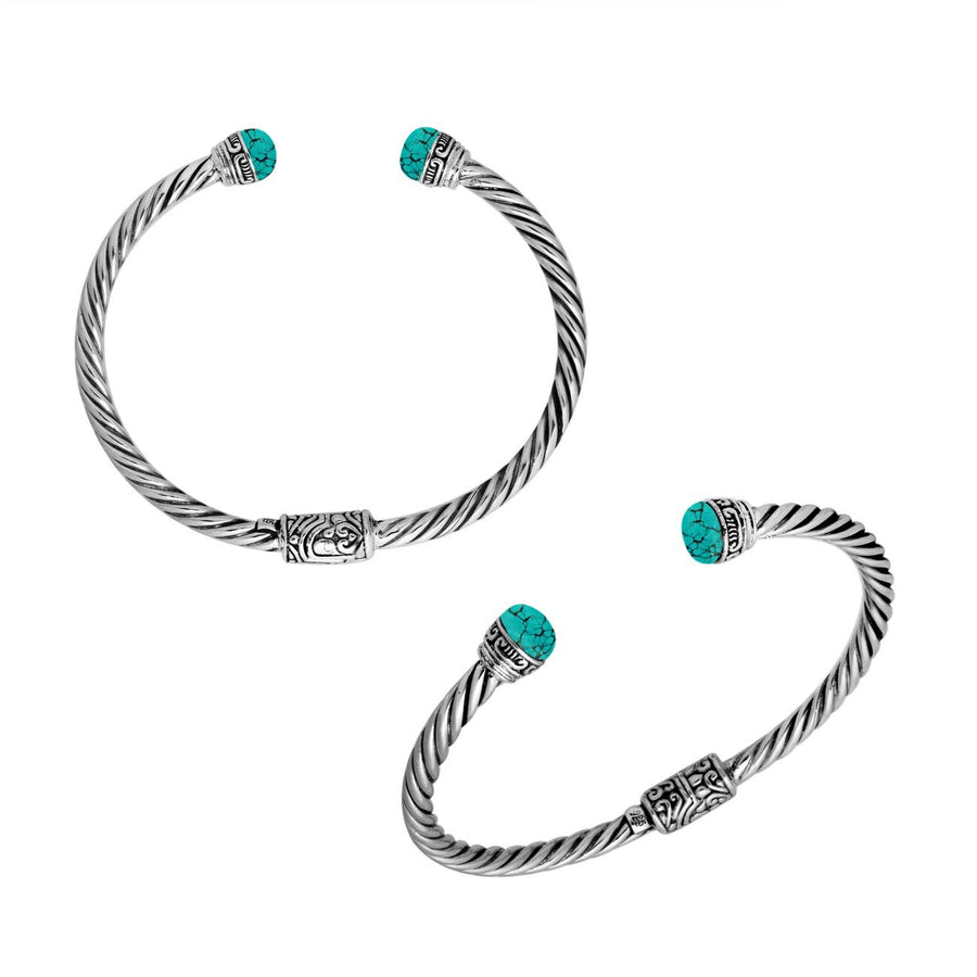 Classic Cable Cuff, Silver, Pearl, 3MM
