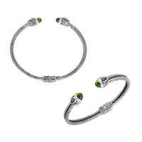 Dual Peridot-Garnet Cable Bracelet, Silver, 5MM – Catalina Aragon