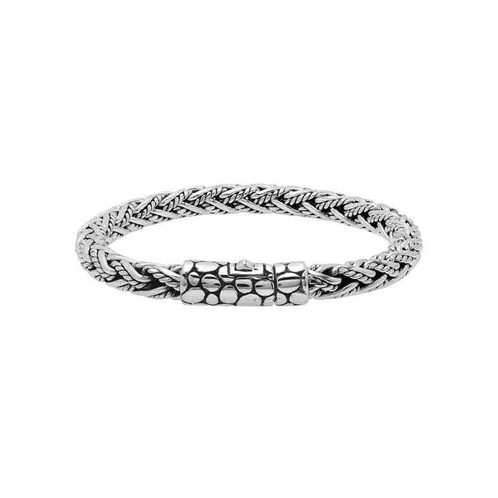 Fish Hook Intertwined Chain Link Bracelet, Sterling Silver, 6MM