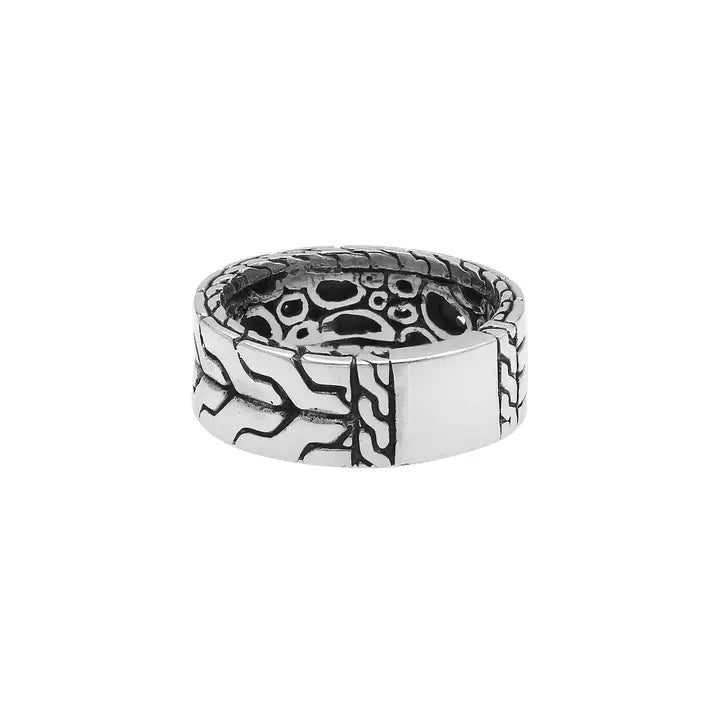 Artisanal Chain Band Ring, Sterling Silver, 8MM