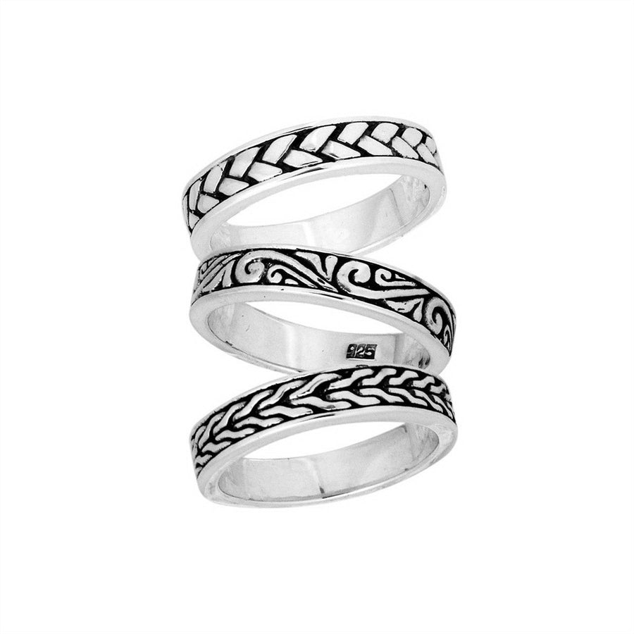 Asli Stacked Rings, Sterling Silver, 12 MM