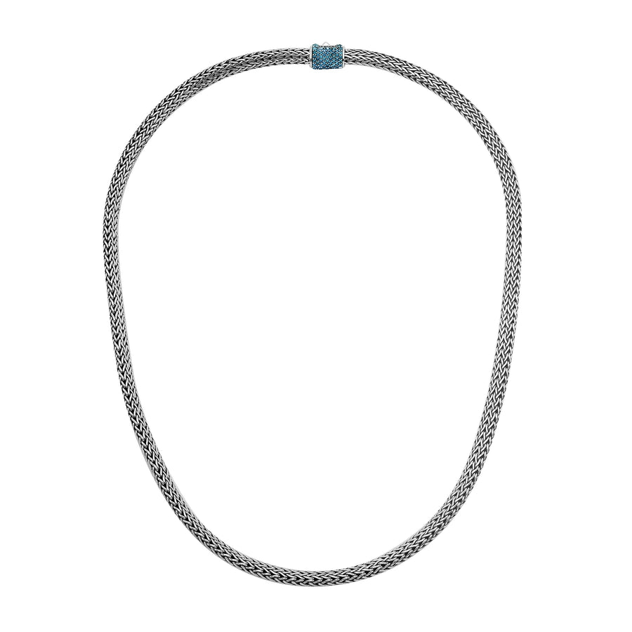 Icon Necklace, Sterling Silver, Pavé, 5MM