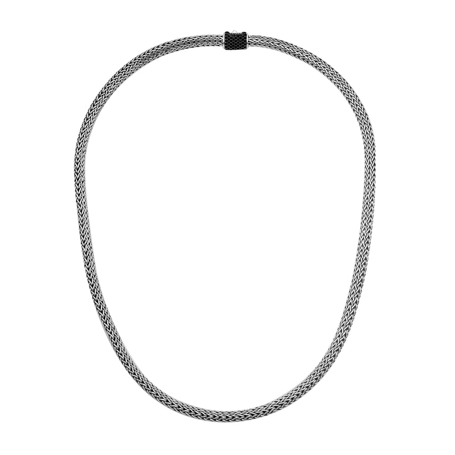 Icon Necklace, Sterling Silver, Pavé, 5MM