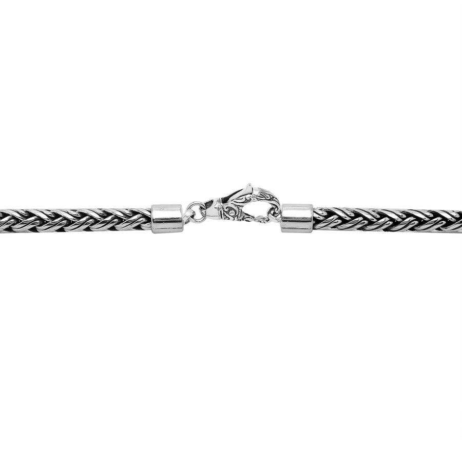 Double Braided Chain Necklace, Sterling Silver, 6MM
