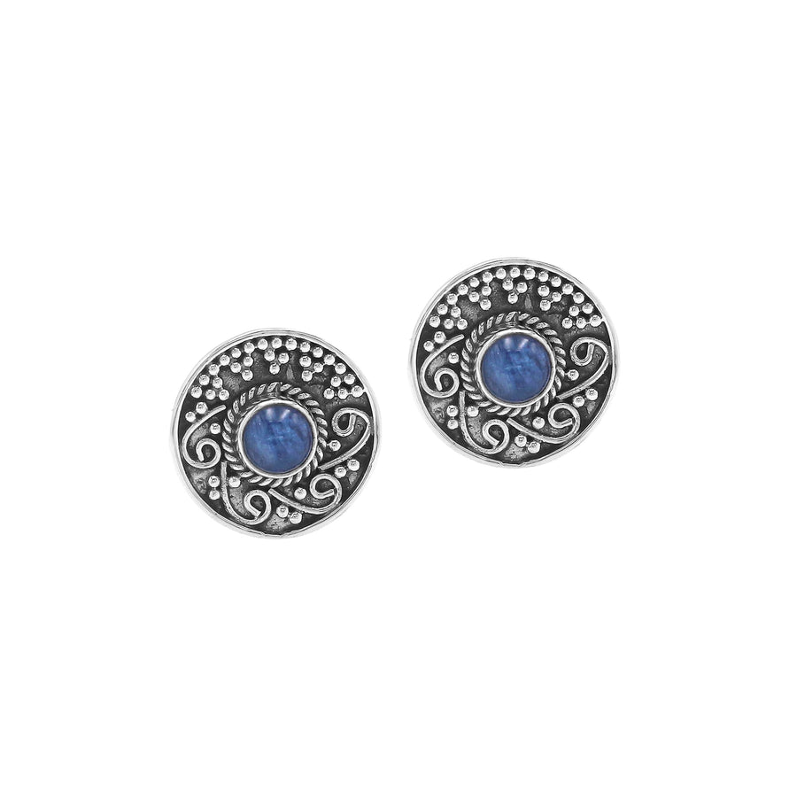 Kyanite Stud Earrings, Sterling Silver