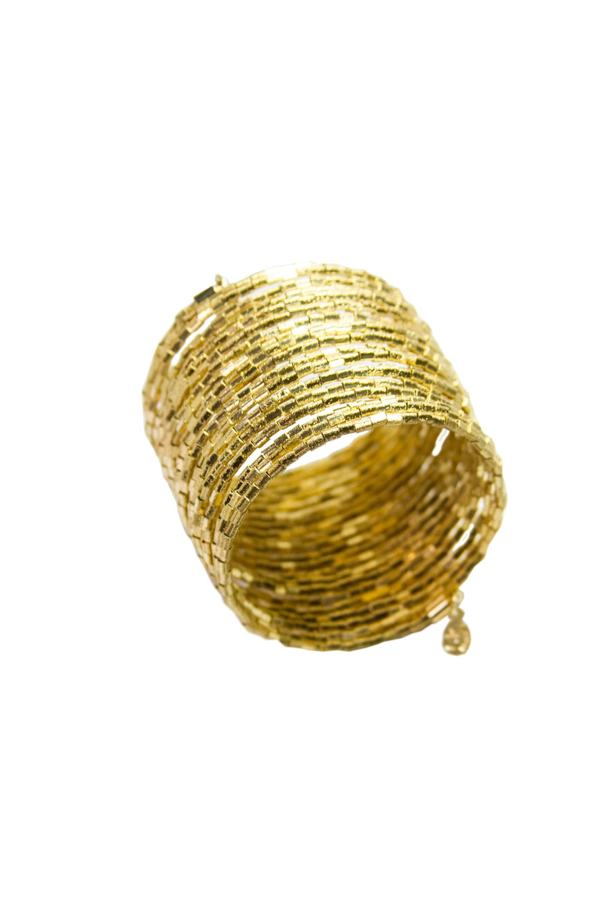 Amazonian Coil Bracelet, 18K Gold Plated, 40MM