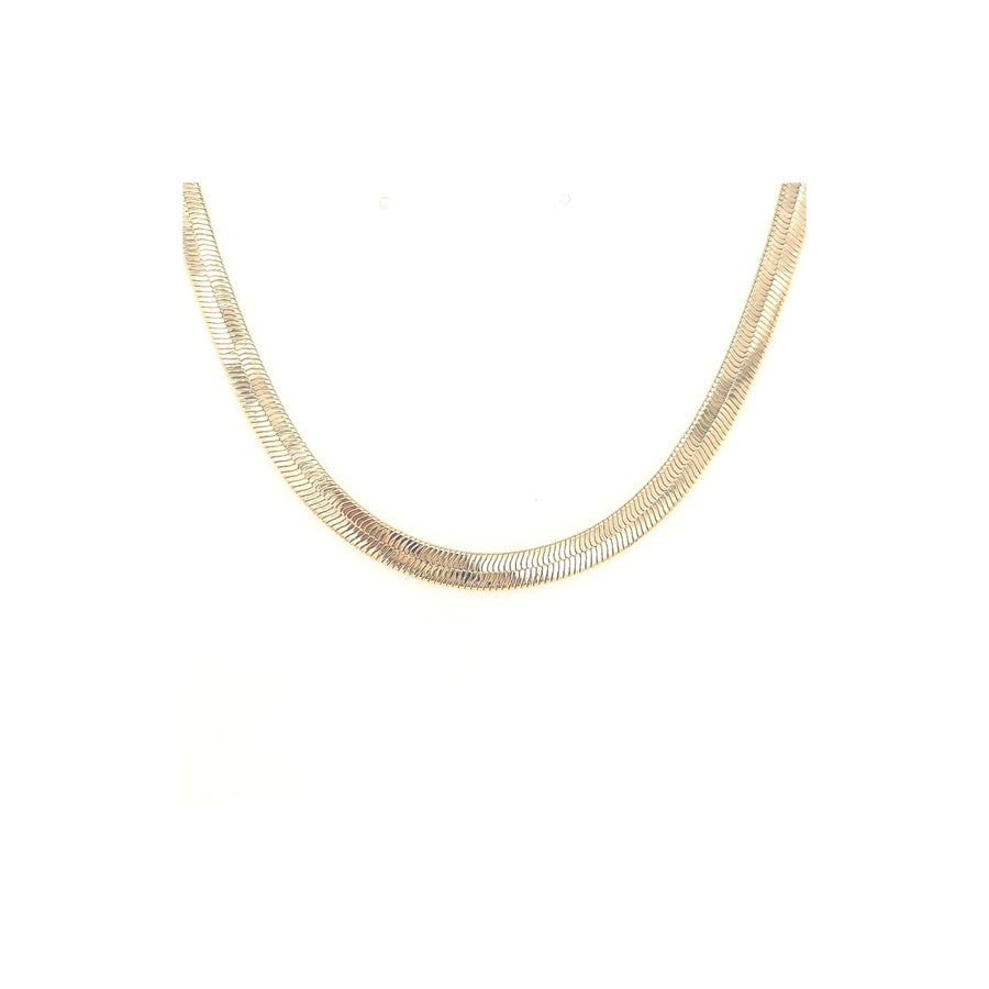 Herringbone Chain Necklace, 18K Gold Plated, 5MM