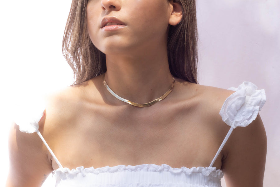 Herringbone Chain Necklace, 5MM