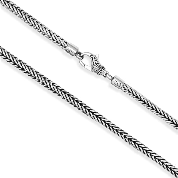 Spiga Chain Necklace, Sterling Silver, 4MM