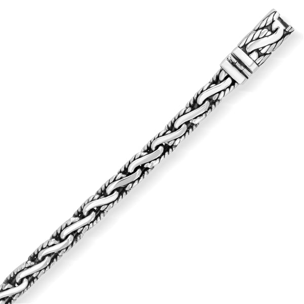 Wave Link Textured Braid Bracelet, Sterling Silver, 6MM