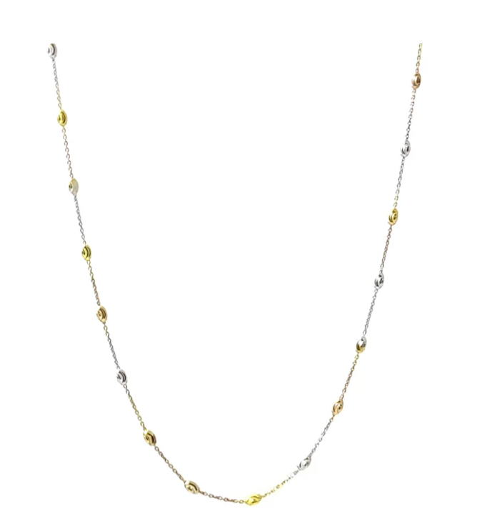 Tricolor Hammered Disc Necklace