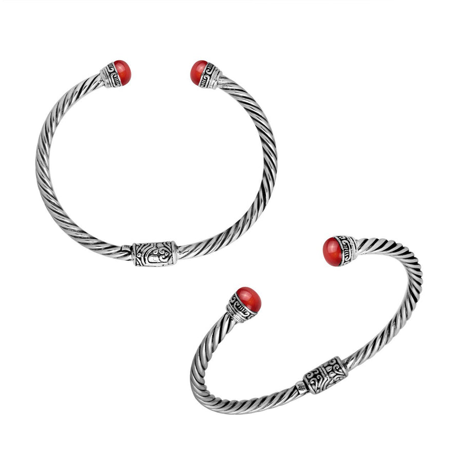 Classic Cable Cuff, Silver, Pearl, 3MM