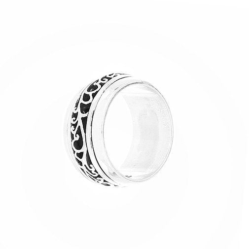 Classic Boho 11MM Filigree Spinner Ring in Silver