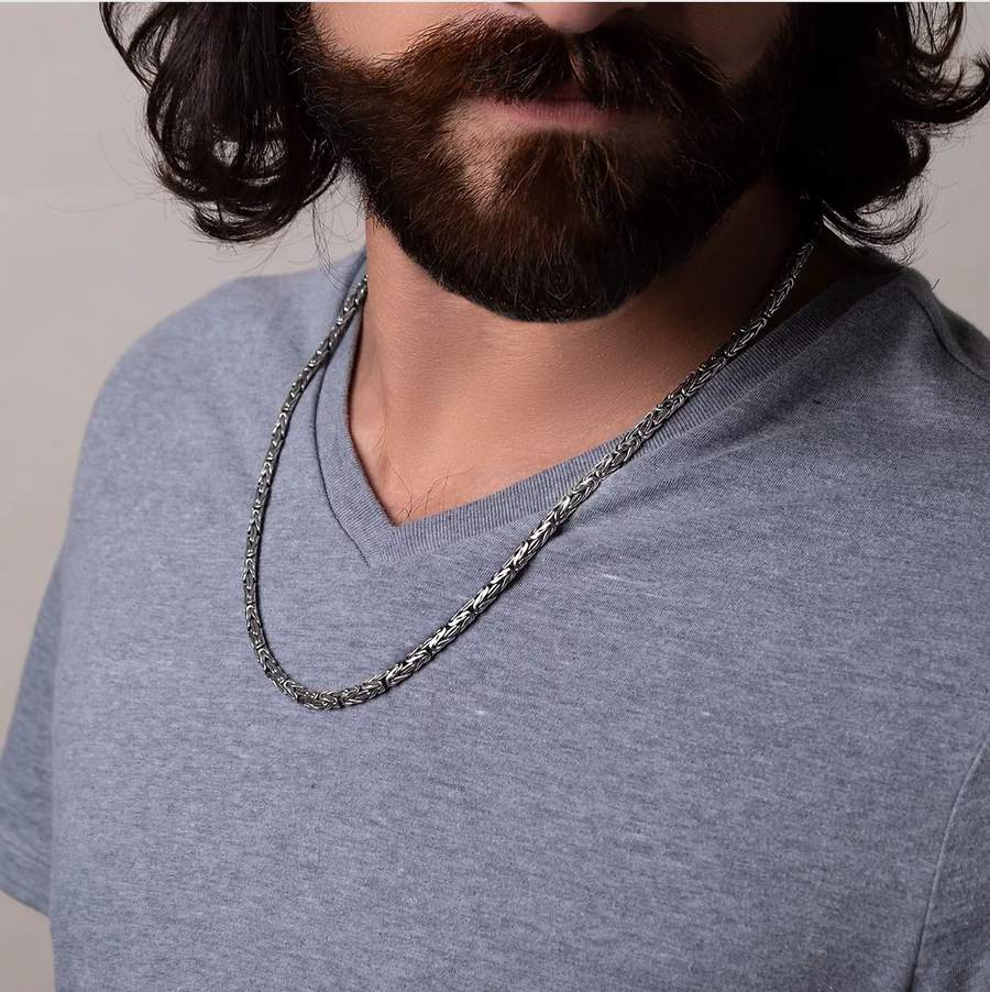 Borobudur Chain Necklace, Silver, 6MM