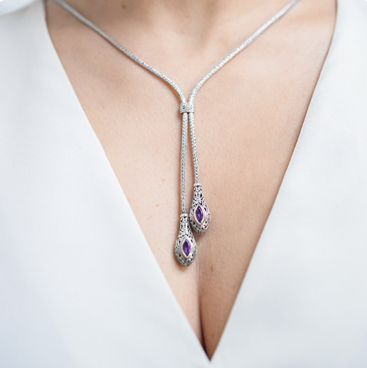 Marquise Chain Y-Necklace, 2MM